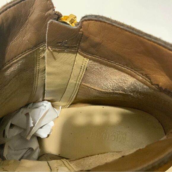 Michael Kors Women's Ankle Denver Bootie with Chunky Heel and Gold Zipper - Picture 9 of 12